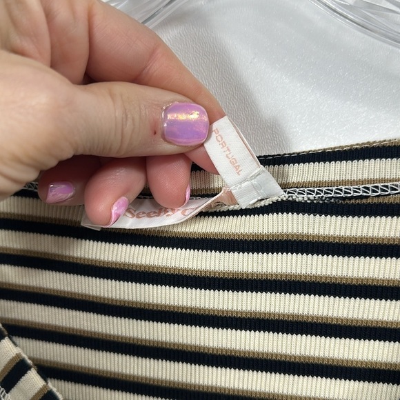 See By Chloe stripe flutter sleeve jersey dress size small - Picture 6 of 11